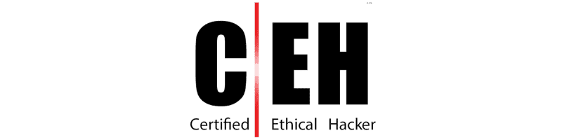Certified Ethical Hacker logo emphasizing cybersecurity certification and ethical hacking training from MyComputerCareer.