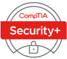 CompTIA Security+ certification badge showcasing cybersecurity expertise, security awareness, and IT security knowledge for careers in cybersecurity and information technology.