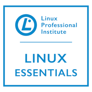 Linux professional institute certification logo, Linux essentials course, Linux training program, MyComputerCareer Linux certification, Linux fundamentals educational image.